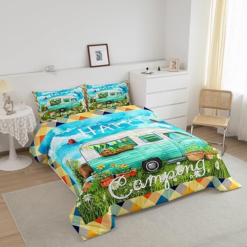 Miniatura 10 de Juego de edredón de gnomos de Navidad, rústico, casa roja, juegos de ropa de cama de Navidad, edredón a cuadros negros y blancos para niños,