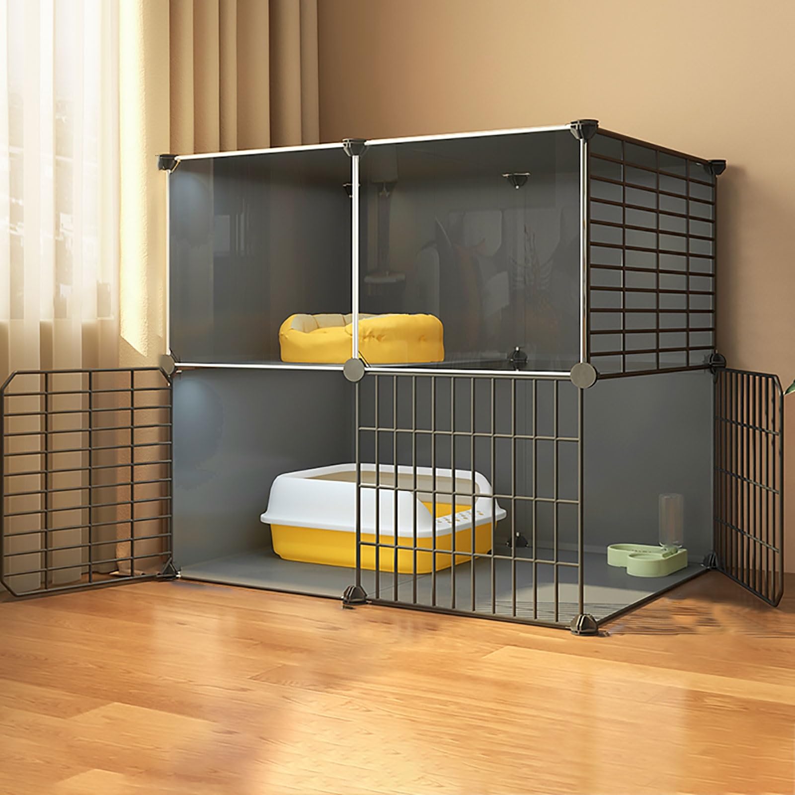 Cage pour chat intérieur amovible de 75x39x73 cm