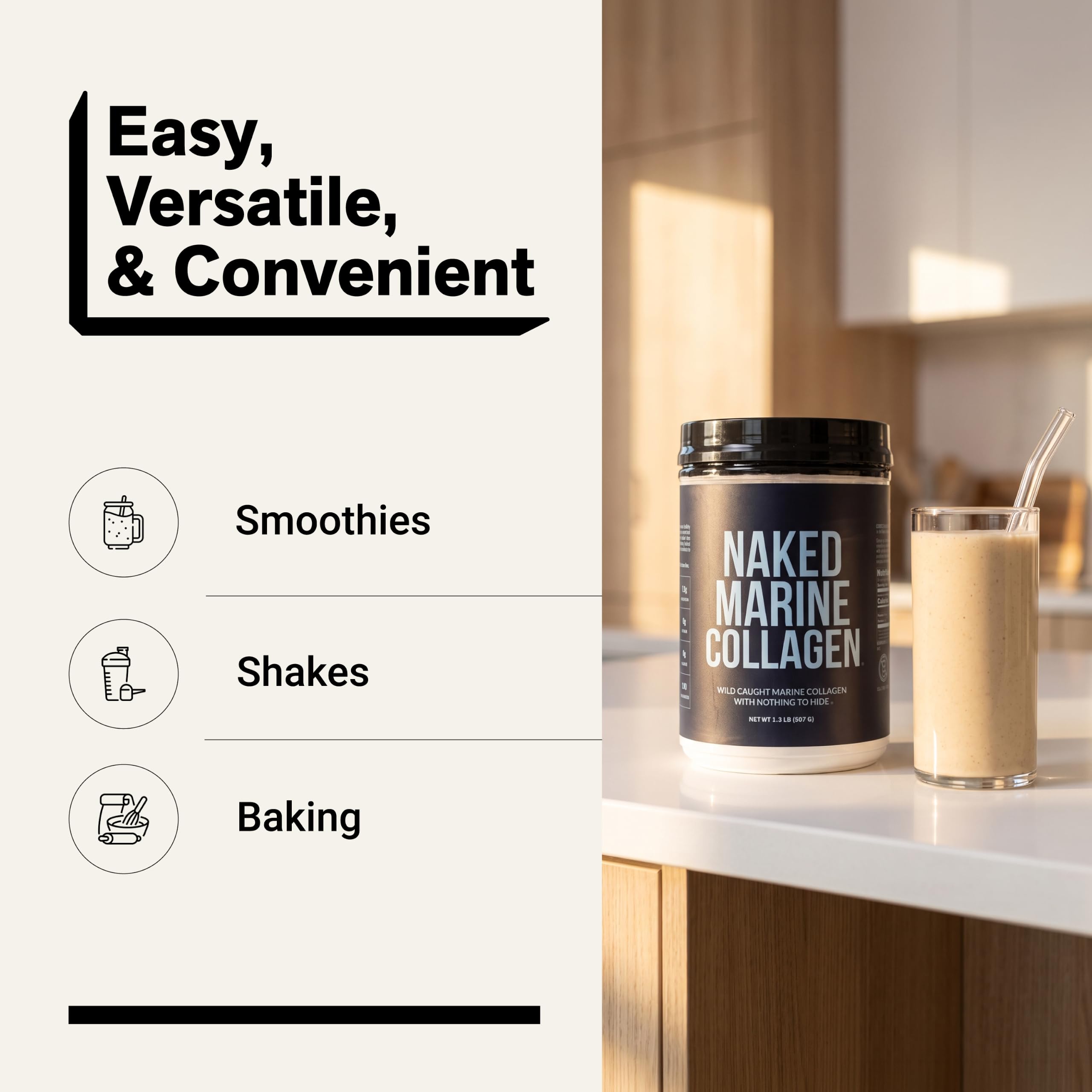 NAKED Marine Collagen Peptides Protein Powder - Unflavored - from Wild Caught Cod - Paleo Friendly, Non-GMO, Soy-Free, Gluten-Free - 47 Servings — Amazon image 7