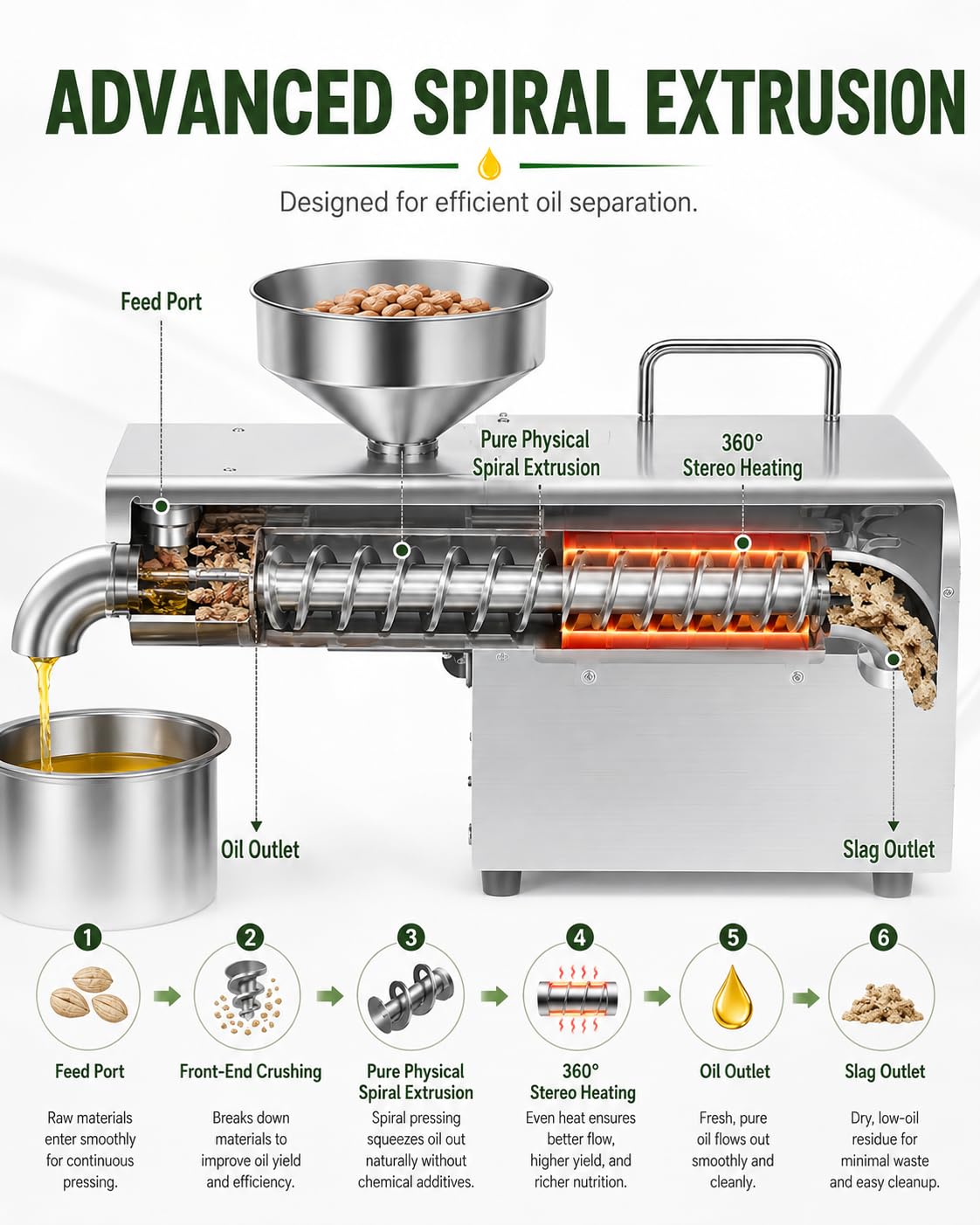 Macchina per Olio, Pressa Elettrica per Semi e Frutta Secca, 1500 W