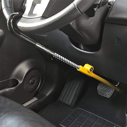 Miniatura 6 de KAYCENTOP Bloqueo de Volante de Coche a Pedal de Freno Auto Seguridad Producto Antirrobo Dispositivo de Bloqueo Amarillo Brillante Universal