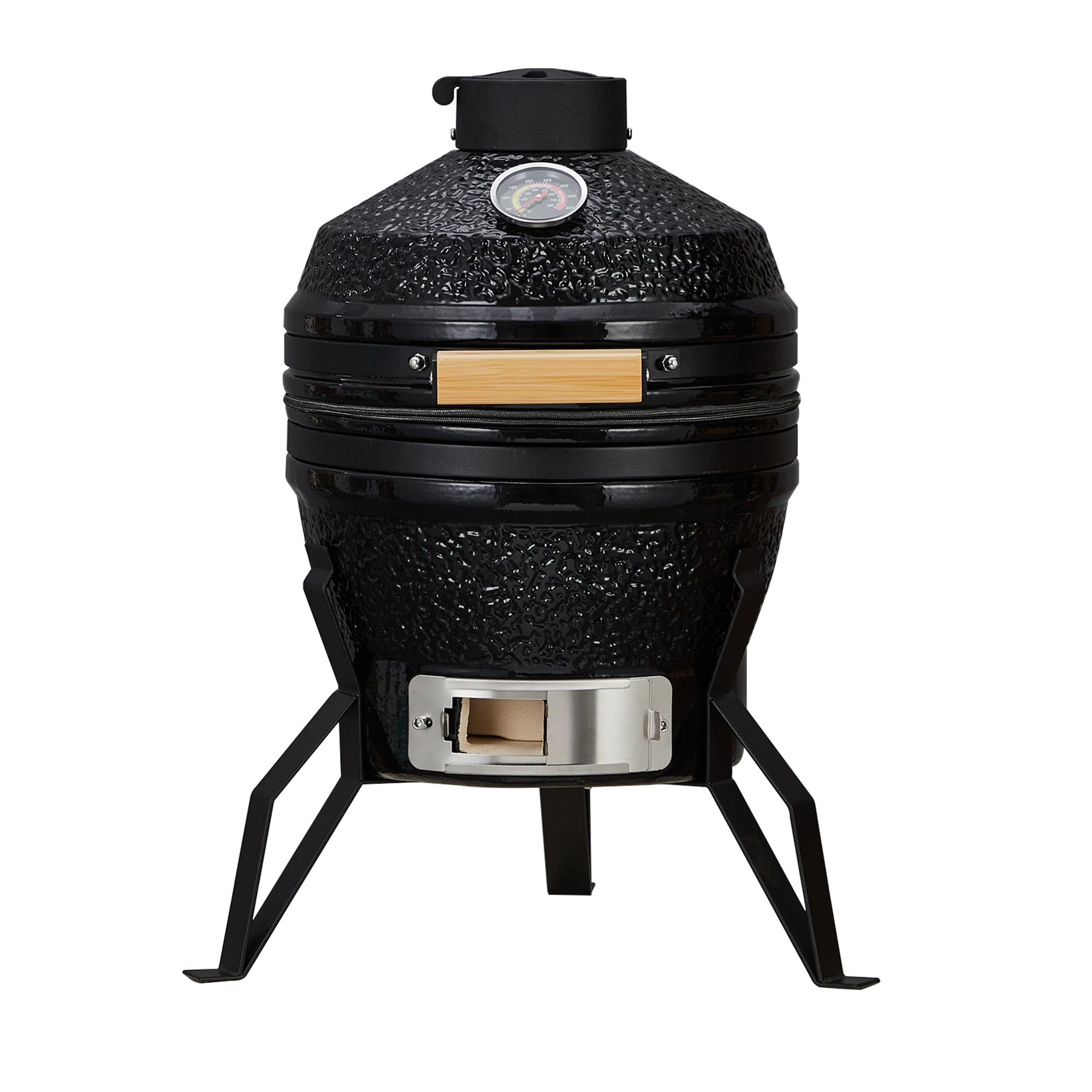 Garvee Barbacoa Kamado de Cerámica Portátil 33 cm Parrilla Asador de Carbón Exterior Ahumador con Rejilla de Acero Inoxidable 27 cm Ventilación Superior para Camping Picnic Terraza rojo