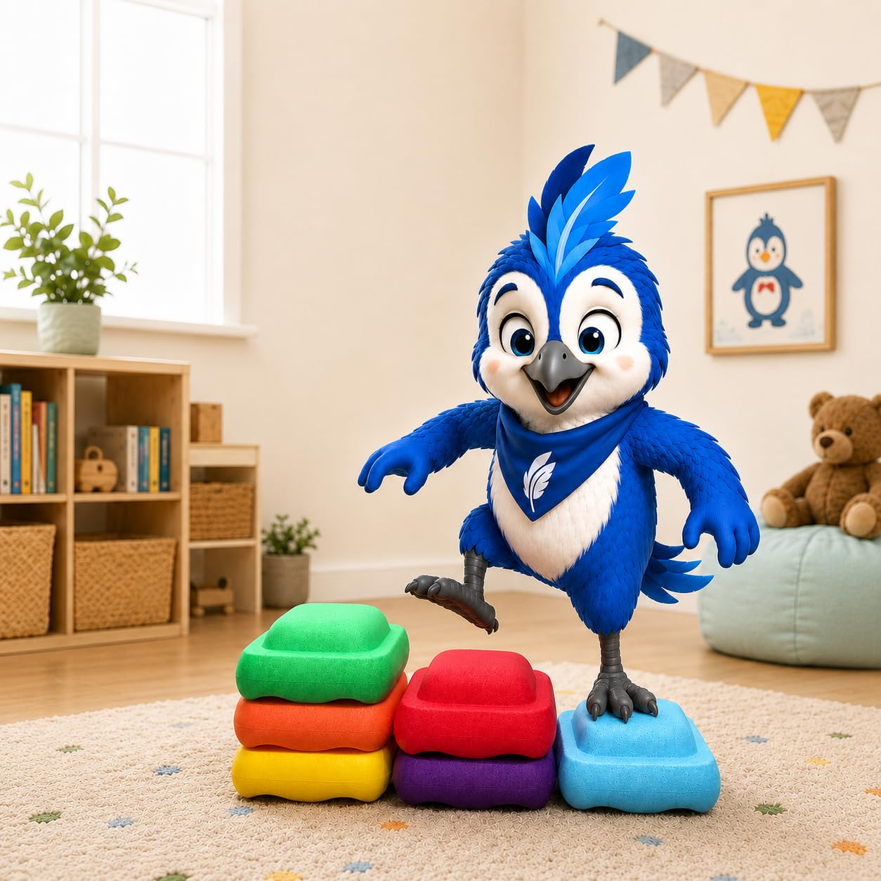 Balanciersteine für Kinder – 6er-Set aus formstabilem EPP, kein Hartplastik – Balance Steine für Gleichgewicht & Koordination – Indoor & Outdoor – ab 3 Jahren – bis 80 kg – Geschenkidee