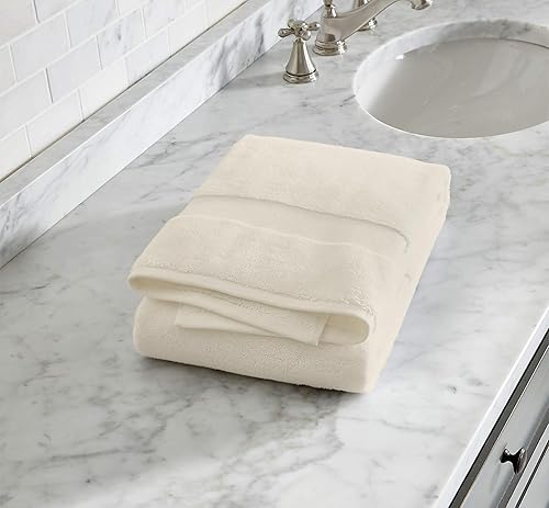 Miniatura 10 de Delara Toallas 100% algodón orgánico de 22.93 ozm de felpa al tacto de secado rápido, paquete de 12 toallas de lavado de algodón orgánico,