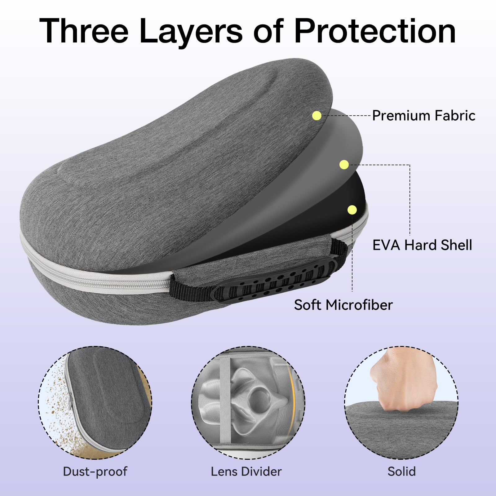 Olycism Carrying Case Compatible with Meta Quest 3/3S Portable Travel Bag Eva Bag for Oculus Quest 3S Waterproof and Shockproof Protective Case for Quest 3/3S Handbag for Travel and Home Storage - Image 3