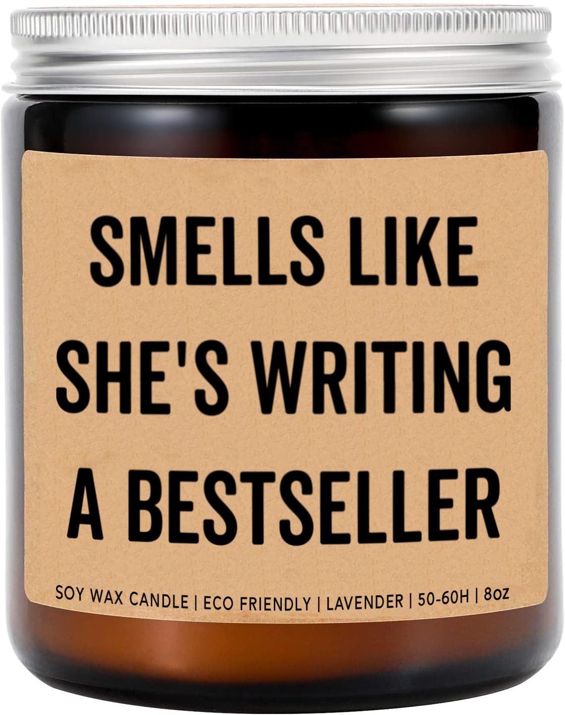 Smells Like She's Writing A Bestseller1 Candle - Funny Writer Gift - Gift New Book Creative - Gifts for Friend- Coworker- Book Writer - Lavender Fragrance - 8Oz Soy Wax Candle
