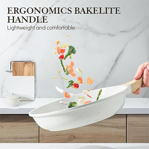 Miniatura 9 de SENSARTE Sartén antiadherente de cerámica de 8 pulgadas, sartén para tortillas, sartén de chef saludable y no tóxica, sartén antiadherente de