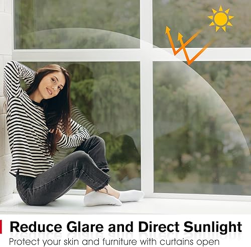 Miniatura 7 de Haton Película de privacidad para ventana, película de vidrieras, adhesivo estático para ventana de arco iris, cubierta de vidrio decorativa 3D,