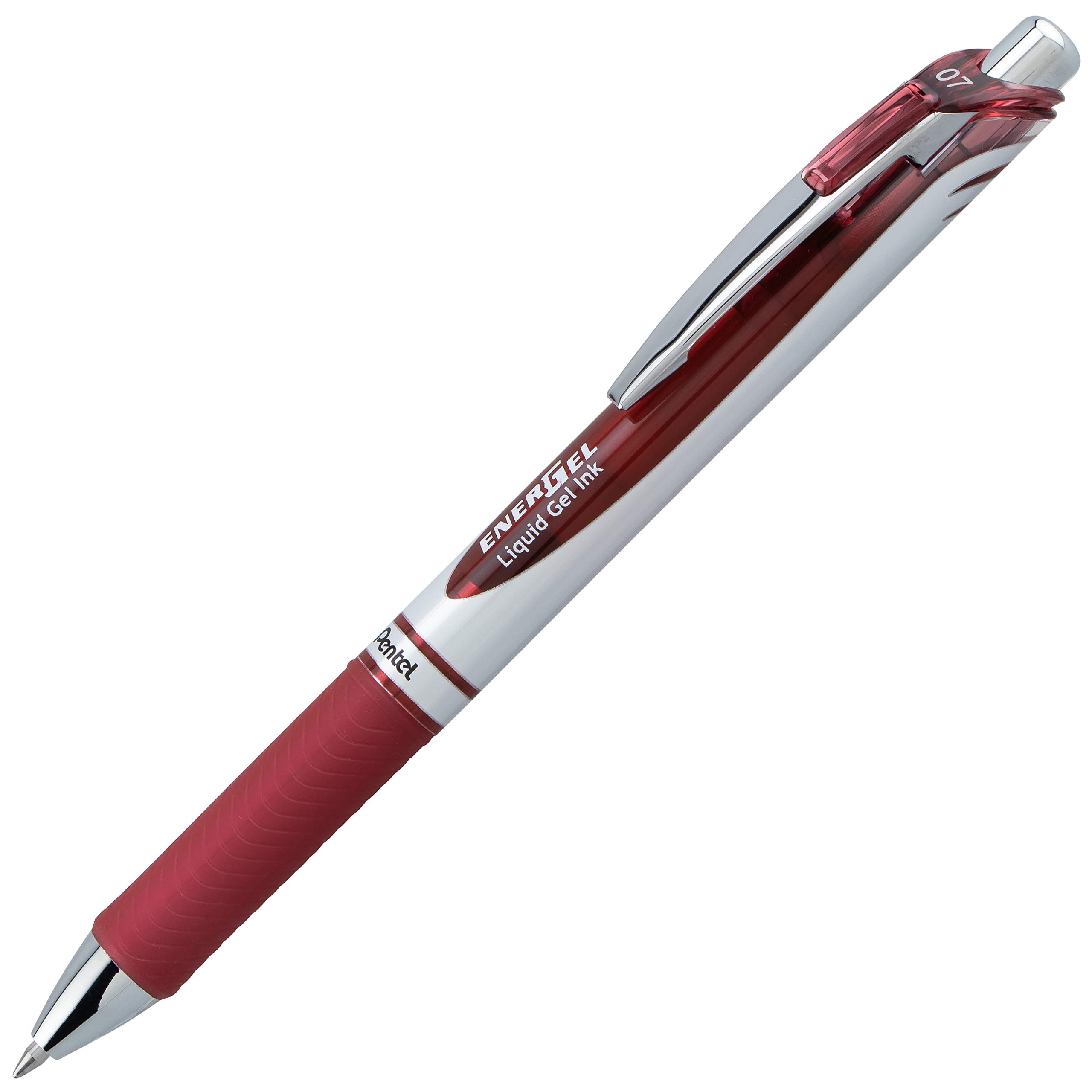 Pentel BL77-BGX EnerGel Retractable Gel Rollerball Pen 0.7mm Ball Diameter = 0.35mm Line Width Refillable Ref BL77-BGX [Pack 12] [Burgundy]