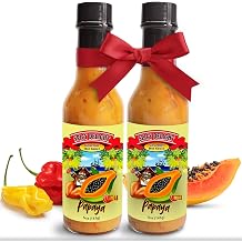Spicy Delight Aruba Habanero Papaya Hot Sauce Gift Pack 2-Pack Ultra Spicy & Mild Caribbean Sweet Hot Sauce with Real Fruit & Peppers for Tacos, Wings, Seafood Premium Gourmet Set, 5 Fl Oz Each