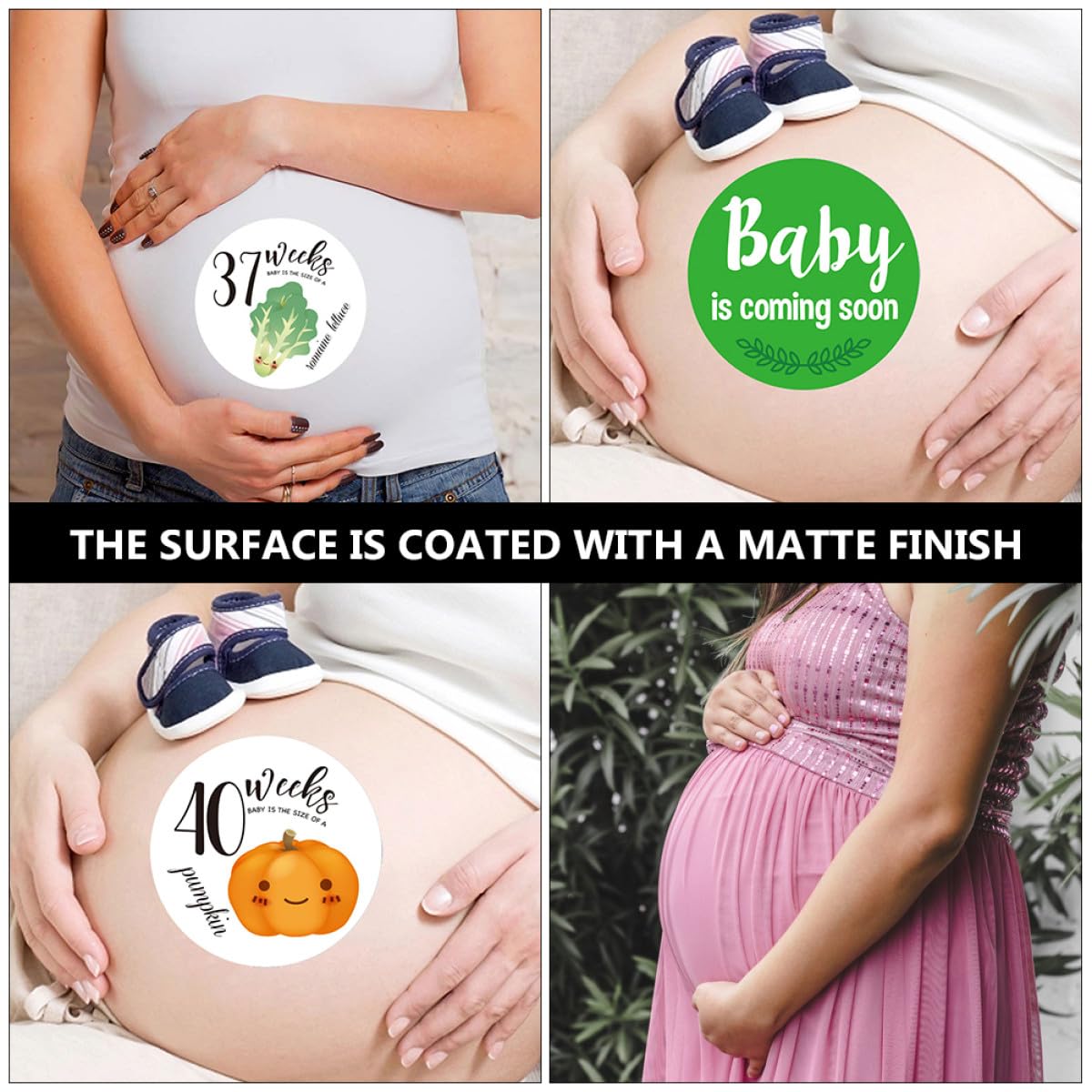 LOPUNER 28 Piezas Pegatinas Decorativas Embarazo para Fotografía Semanal Barriga Crecimiento Adhesivas para Mujeres Embarazadas Marcadores de Mes Señal Mujer Embarazada — view 3