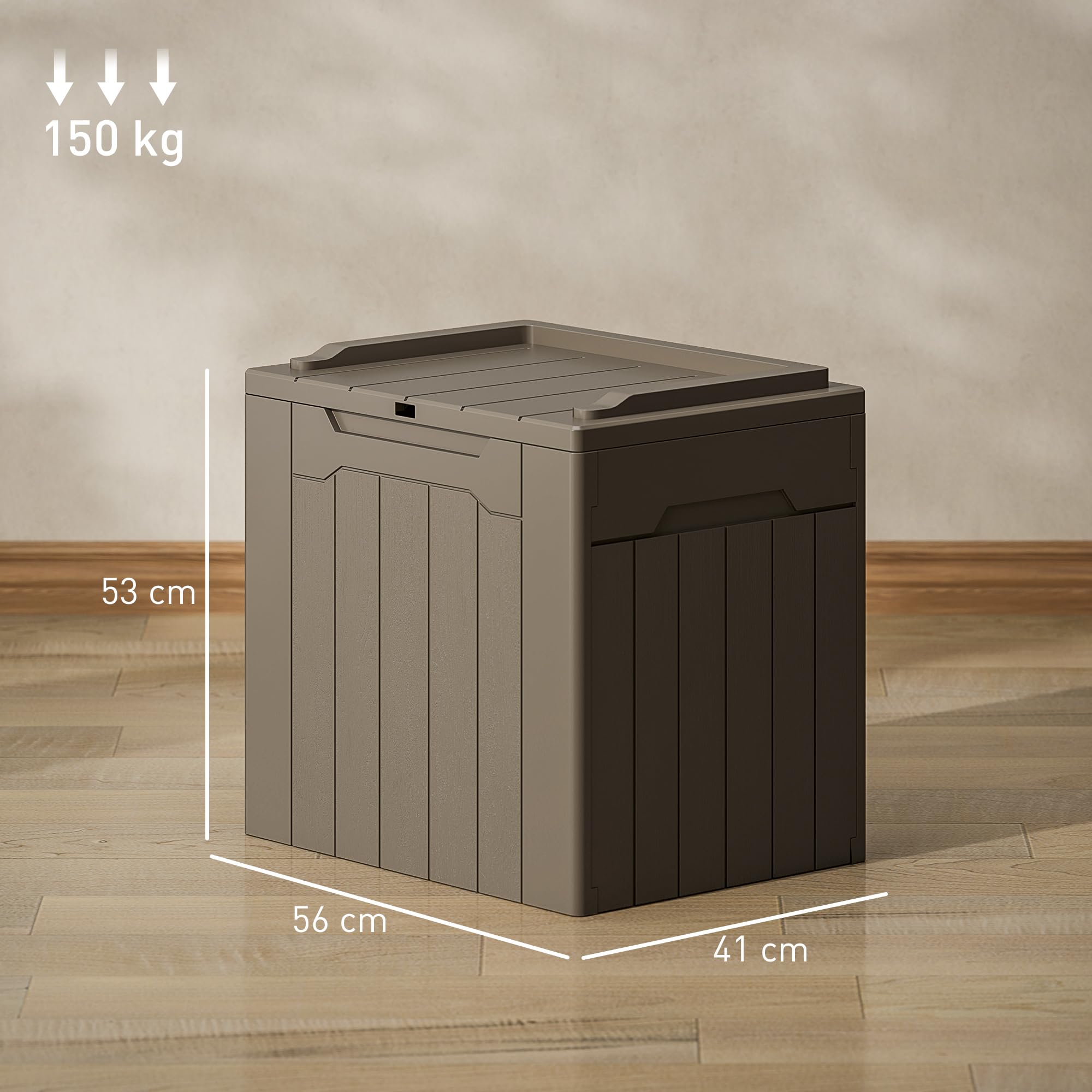 HOMCOM 107L Outdoor Balkon Gartenmöbel Aufbewahrungsbox mit Schlossloch, Kunststoff-Aufbewahrungskoffer mit Deckel und Seitengriffen, wetterbeständig, große Truhe, sicher und sicher für Terrasse,