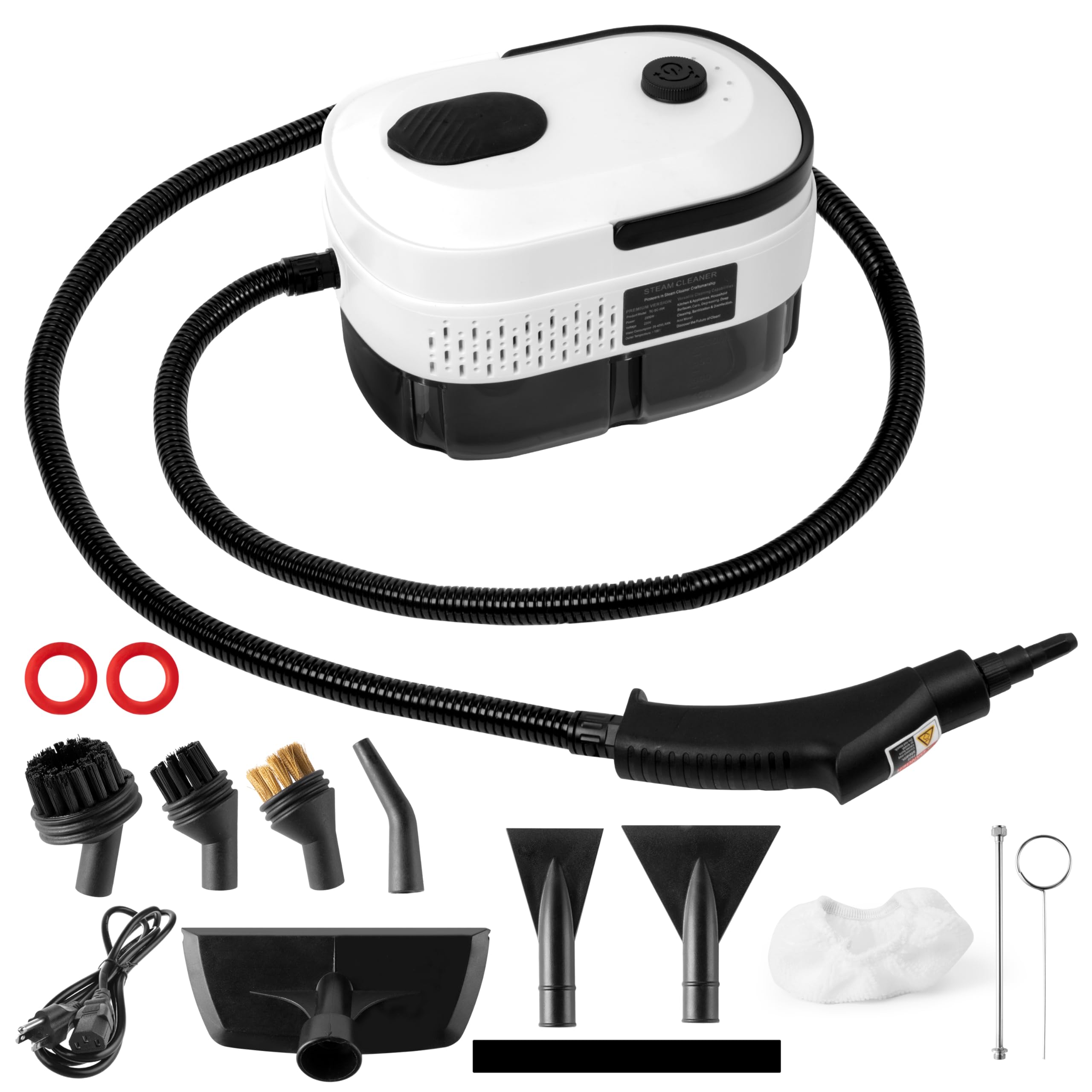 Portable Handheld Steam Cleaner - 2500W High Temperature Cleaning Steamer Machine for Car Detailing 1 2L Large Capacity