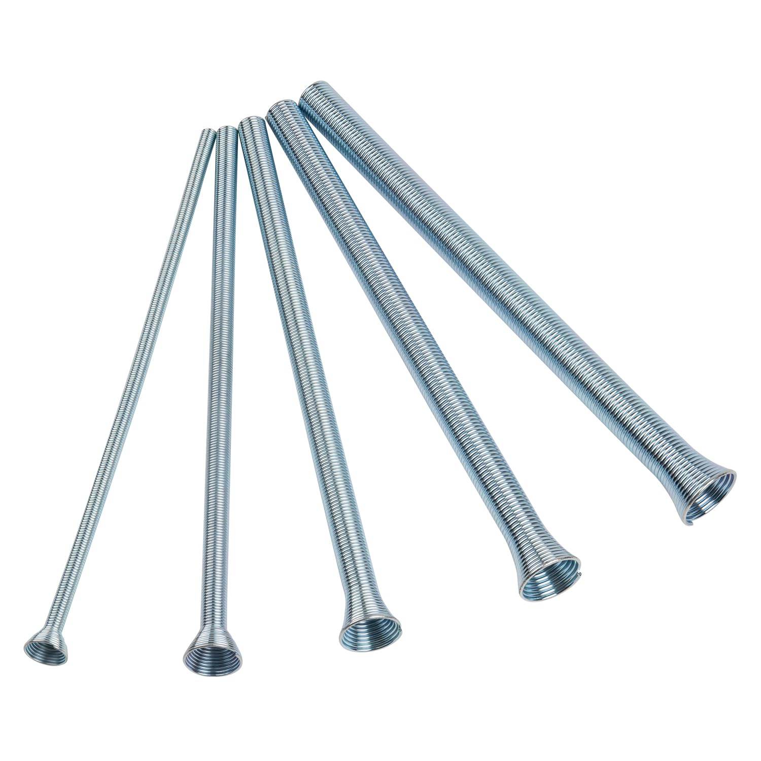 Wostore Spring Tubing Benders Kit for Pipe O.D. 1/4, 3/8, 1/2, 5/8 and 3/4 Inch 350 mm Length 5 in 1 Tube Bender Set for Copper,Aluminum and Soft Steel Pipes