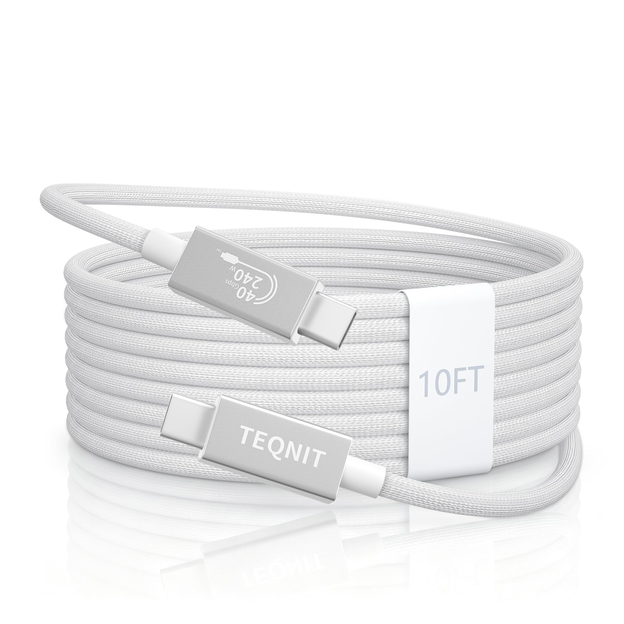 View 1 of 10FT/3M Thunderbolt 4 Cable,240W Charging Highspeed 40Gbps USB4 Woven Cable