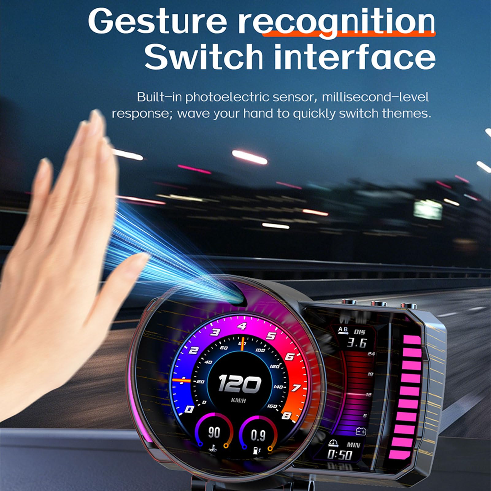 Shkalacar Compteur de Vitesse GPS OBD à Affichage Tête Haute pour