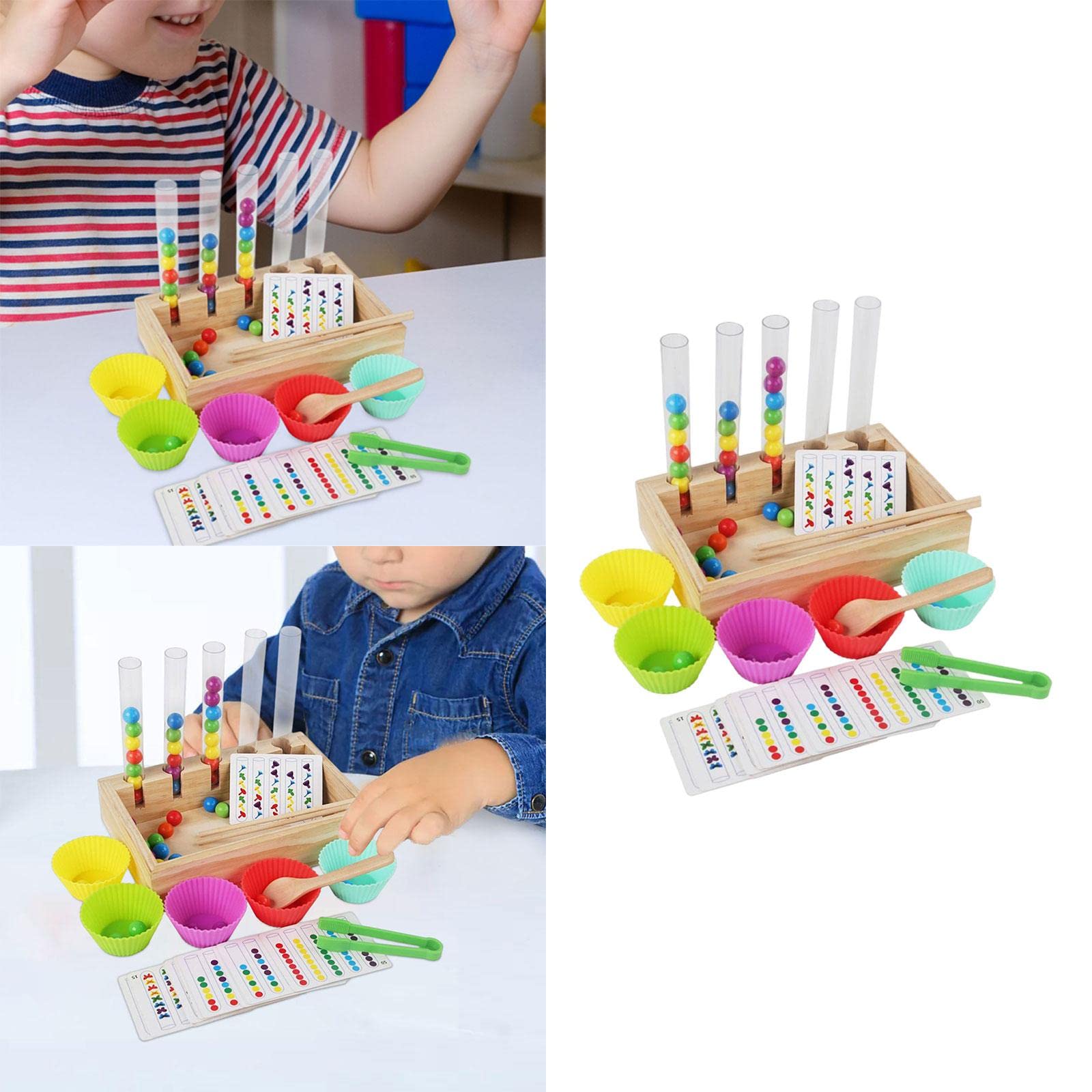 Amagogo Rainbow Clip Bead Puzzle Juego de Mesa, Entrenamiento Lógico Pensamiento Montessori Juguete para niños pequeños