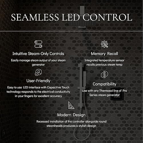 Miniatura 9 de ThermaSol MTC-SVRD-PC ThermaSol MTC-SVRD Micro Touch Steam Shower Kit - Includes Control Panel and Steam Head