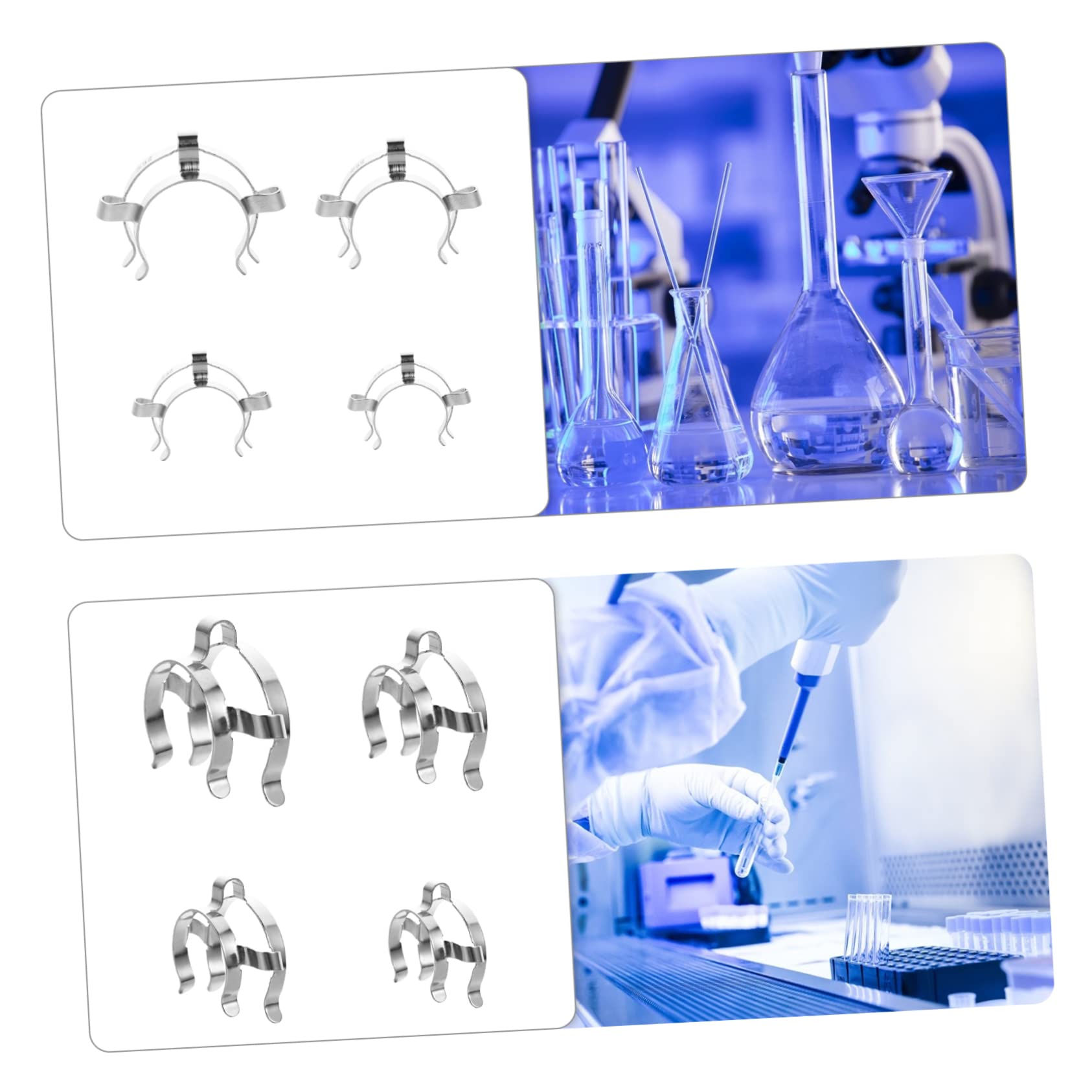 MAGICLULU 3 Set Pinza Molla Inossidabile Per Fissaggio Sicuro Per Laboratori Distillazione Condensazione 4 Pezzi*3
