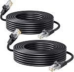 100ft/30M Cat6 Ethernet Cable, RJ45 LAN Patch Cable, 24AWG UTP CAT6 10Gbps Snagless High-Speed Wired Internet Cable for Router, Modem, Switch, PCs, Smart TV, Streaming Devices and More-Black