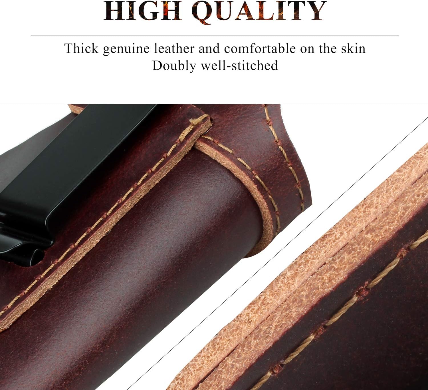 Kosibate Leather IWB Holster, Gun Holsters Compatible with S&W M&P Shield 9mm, G17 19 26 27 43, P226 SP2022 (Brown, Right-Handed) : Sports & Outdoors