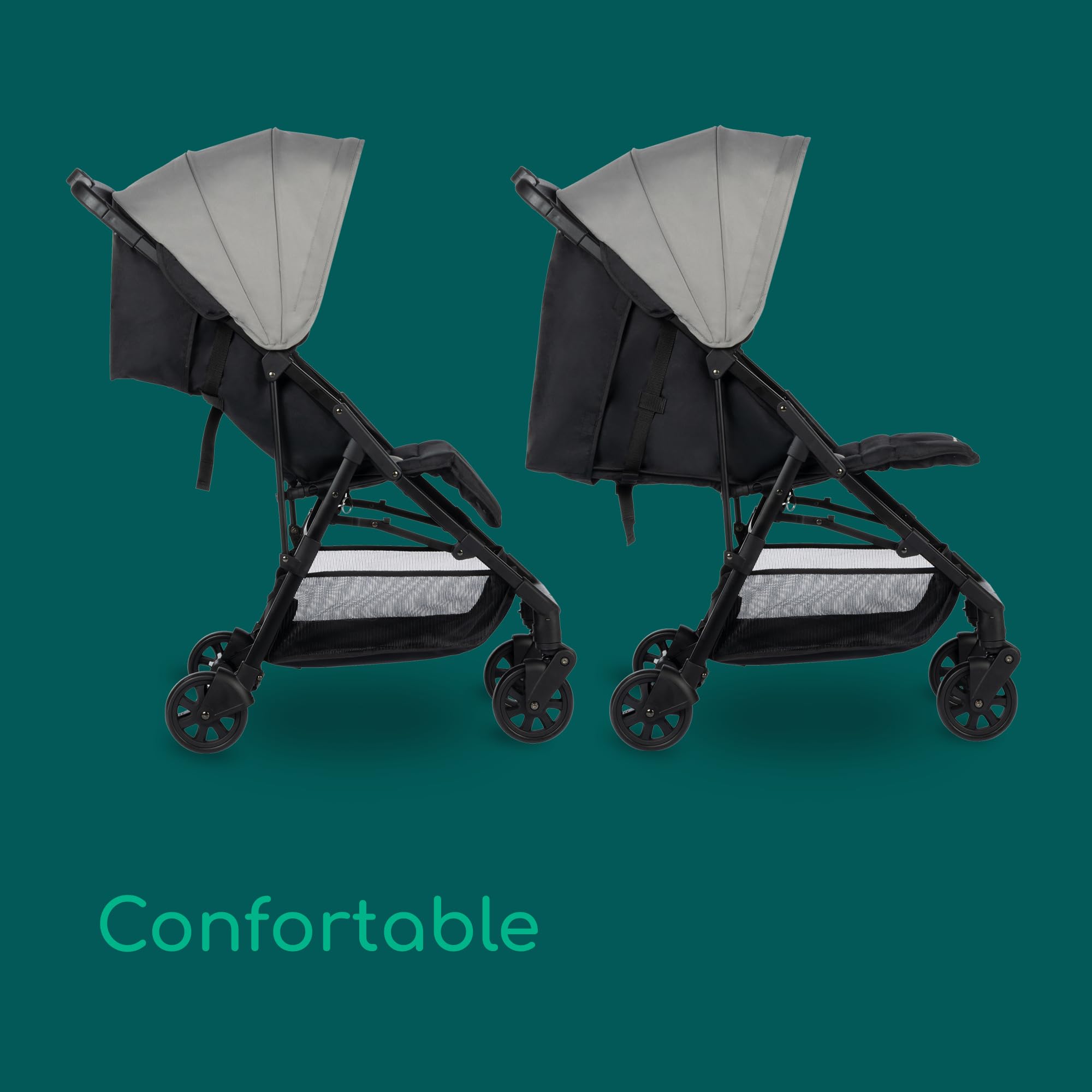 Bebeconfort Teeny 3D, poussette canne ultra compacte, poussette légère, de la naissance jusqu'à environ 4 ans, jusqu'à 22 kg, Tinted Grey