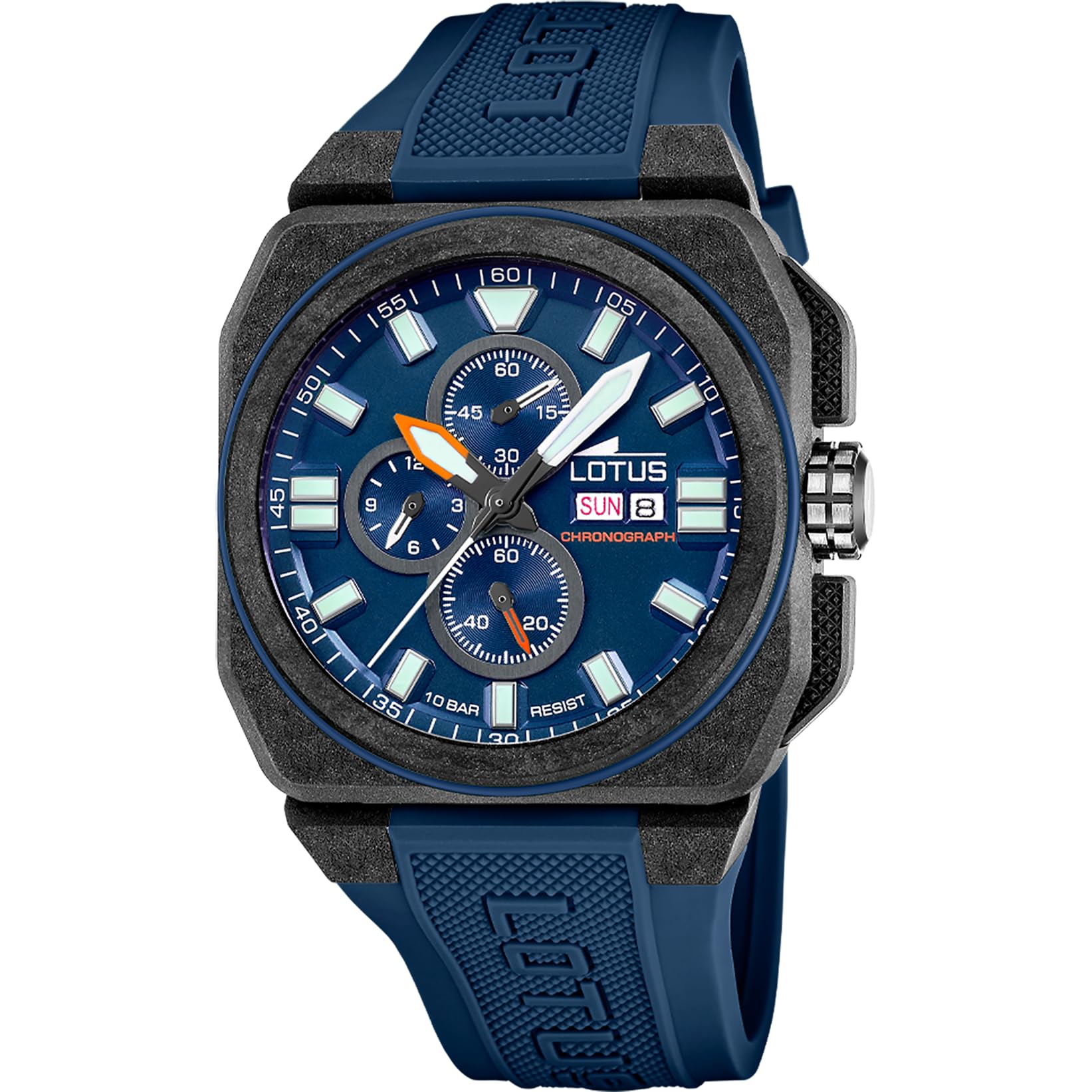 Lotus 18976/3 Mens Carbon Fiber Chronograph Watch with Leather Strap