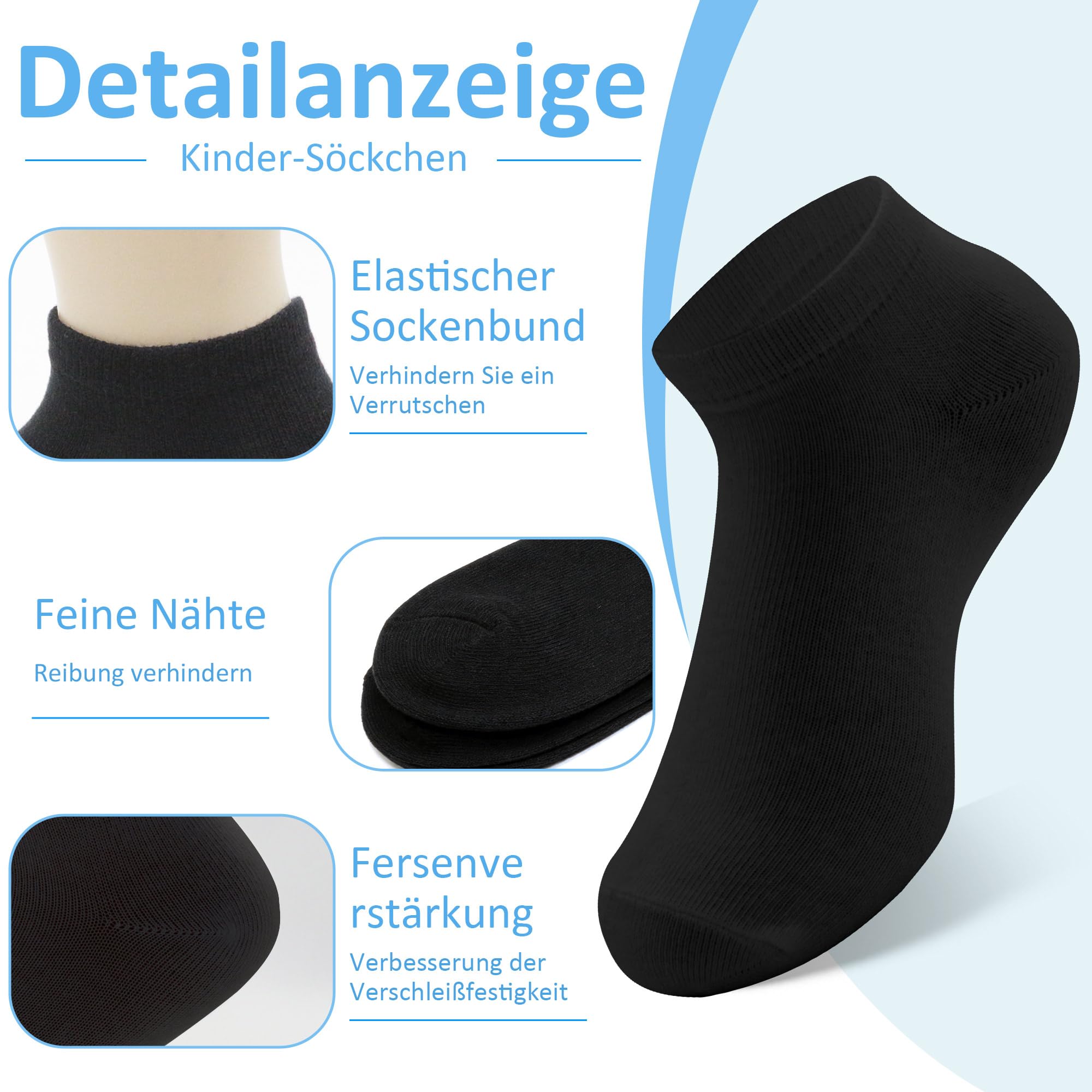 Desanlapi Lot de 12 Chaussettes Enfant Coton Garçons Filles Socquette Mixte Sport