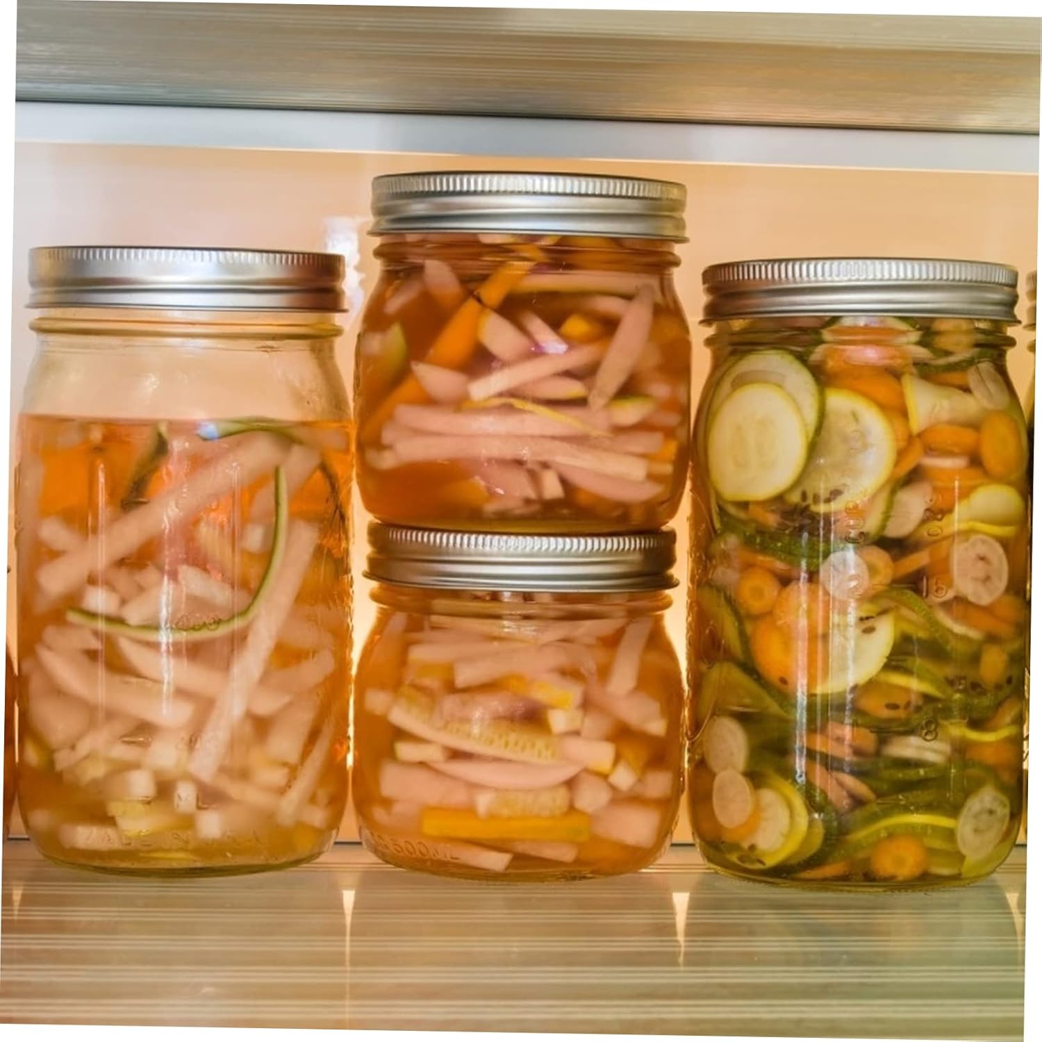 50 Sets Standard Mouth Jar Split Type Lids Tinplate Covers for Food Storage and Resistant Canning Jar Caps for Keeping Food Fresh