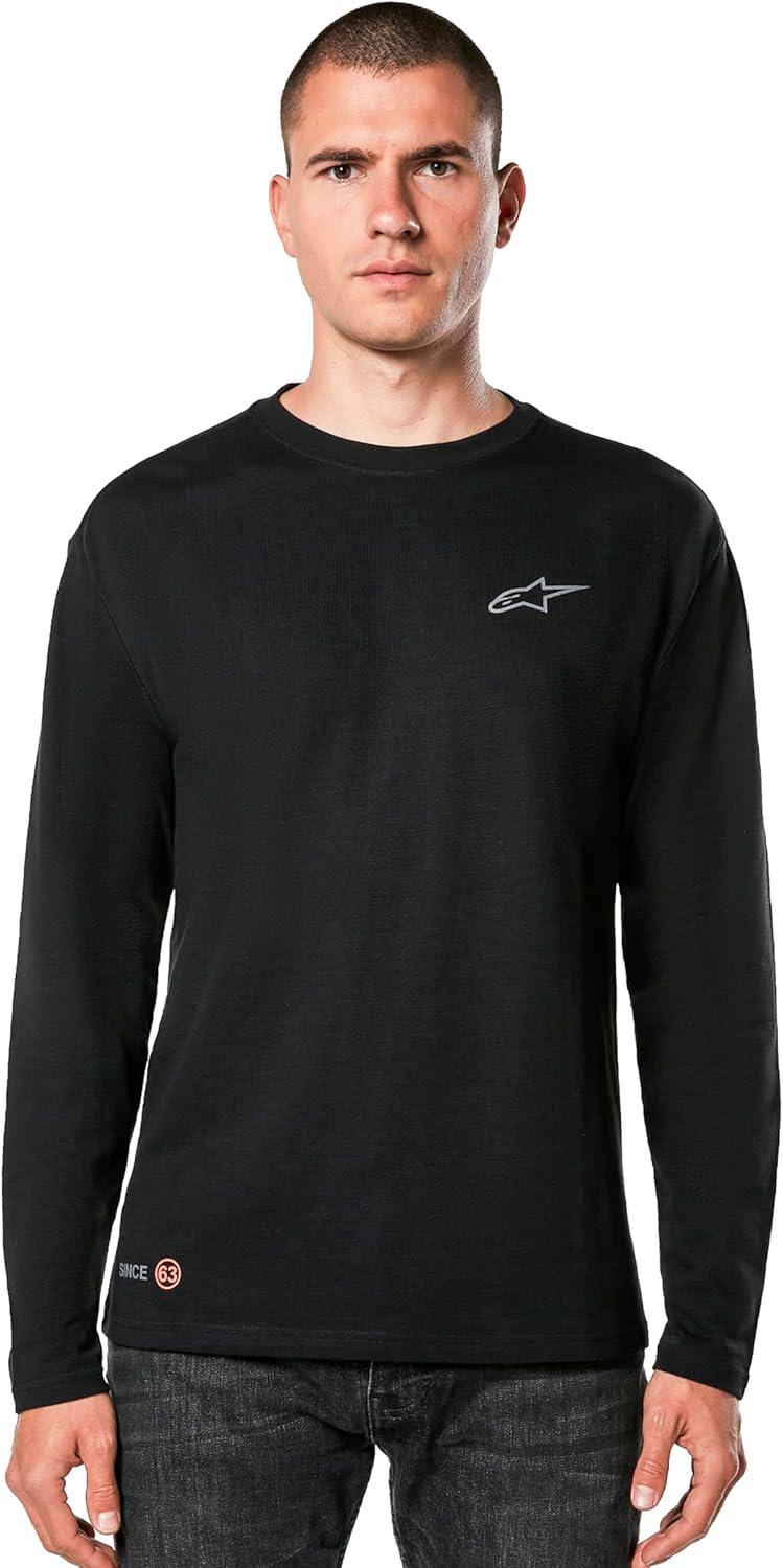 Alpinestars 1214-73500-10-S: Inclinate Ls Mesh Tee Black Sm