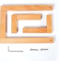 Vista 7 de Soporte de almacenamiento de discos de vinilo moderno, soporte de exhibición de álbumes de madera maciza, soporte de discos de vinilo de madera