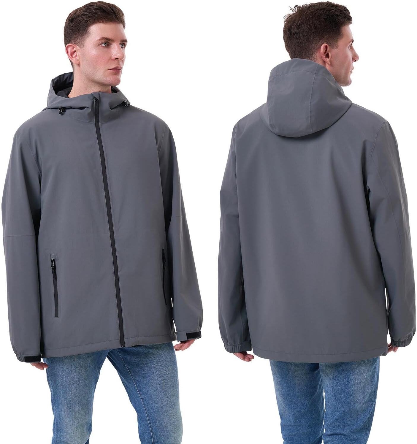 Rain Jacket Men Waterproof Lightweight Mens Rain Jackets Waterproof With Hood for Cycling Hiking Climbing - Image 2