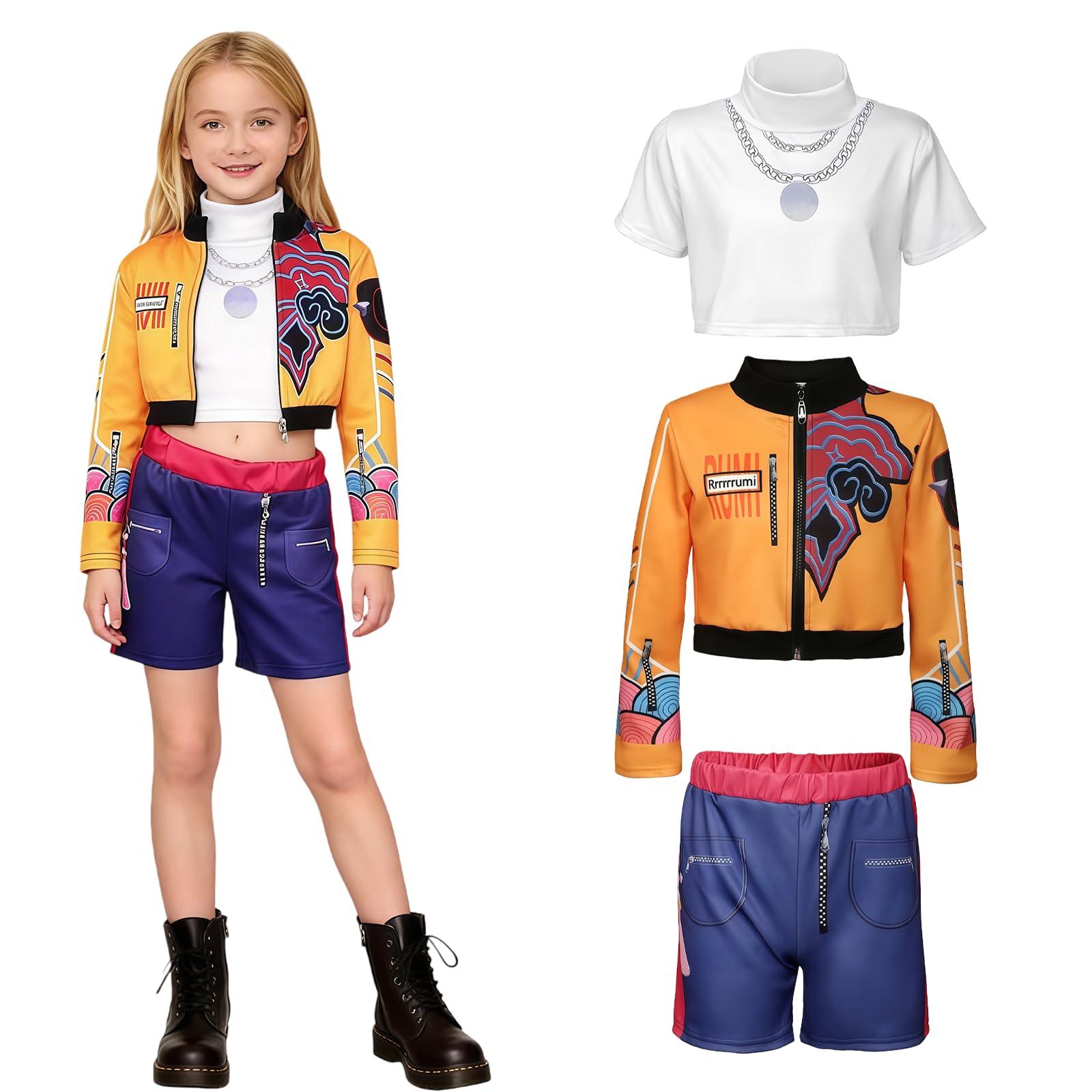 Disfraz para niña, diseño de estrella del pop para niña, disfraz de Ru-mi, juego completo para fiesta temática, disfraz de ídolo para escenarios, carnaval, Halloween