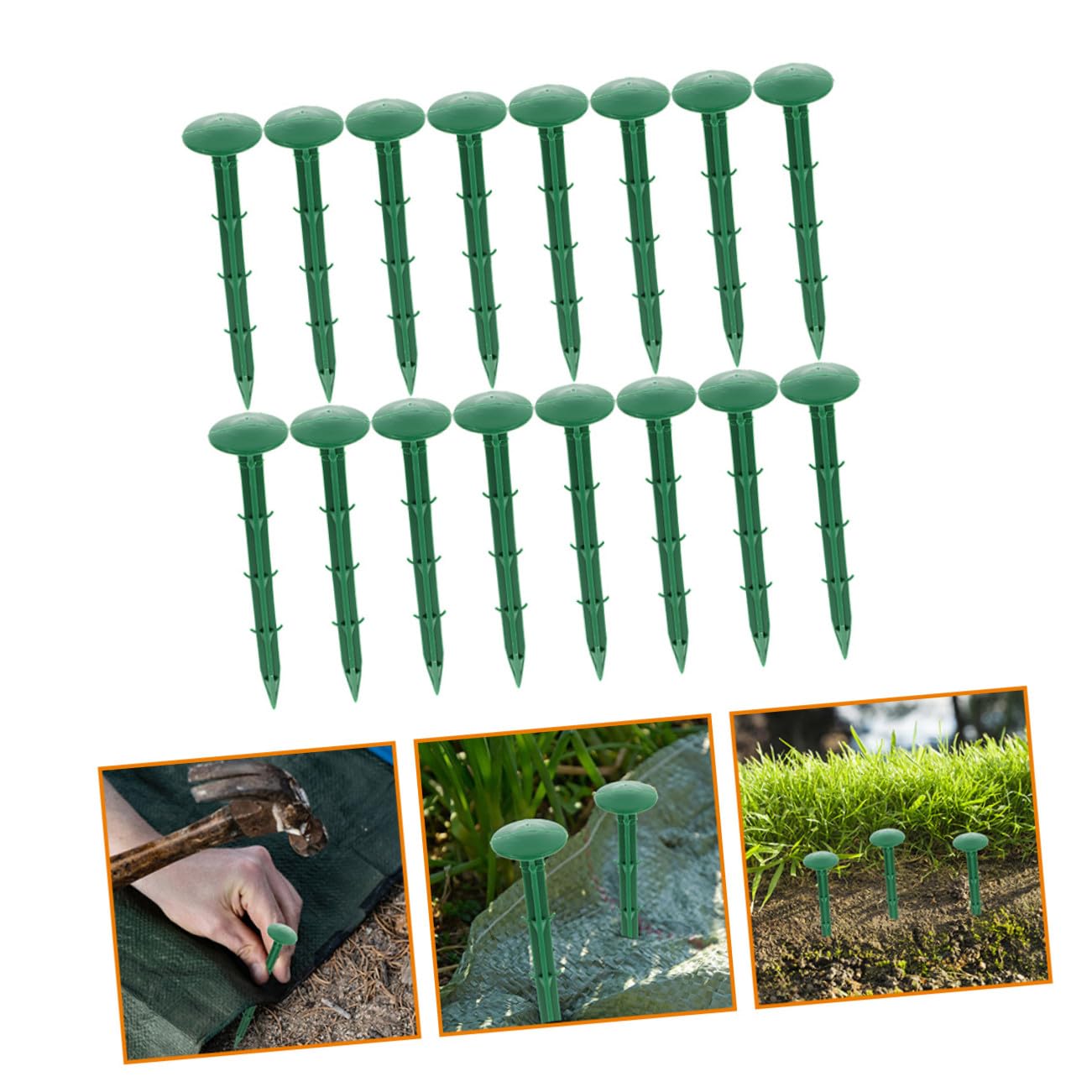 150 pezzi Picchetti da in Plastica Picchetti Resistenti per Telo Pacciamatura Tende e Fissaggio Antierbacce per Aiuole e Campeggio