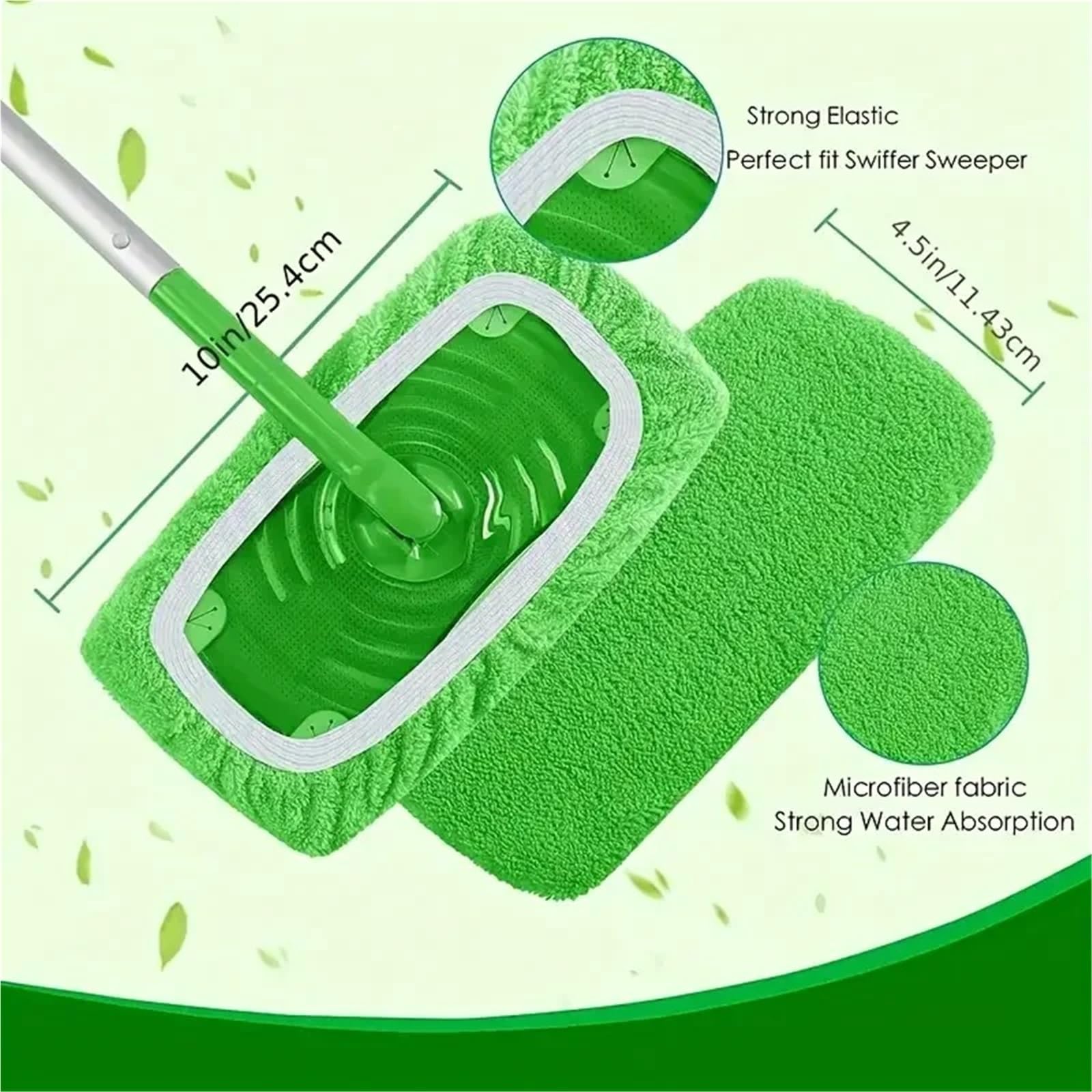 Tapete para Trapeador Almohadillas De Microfibra Reutilizables For Trapeador Húmedo Y Seco, Paños Limpieza Ecológicos For Barredoras Pisos(12pcs)