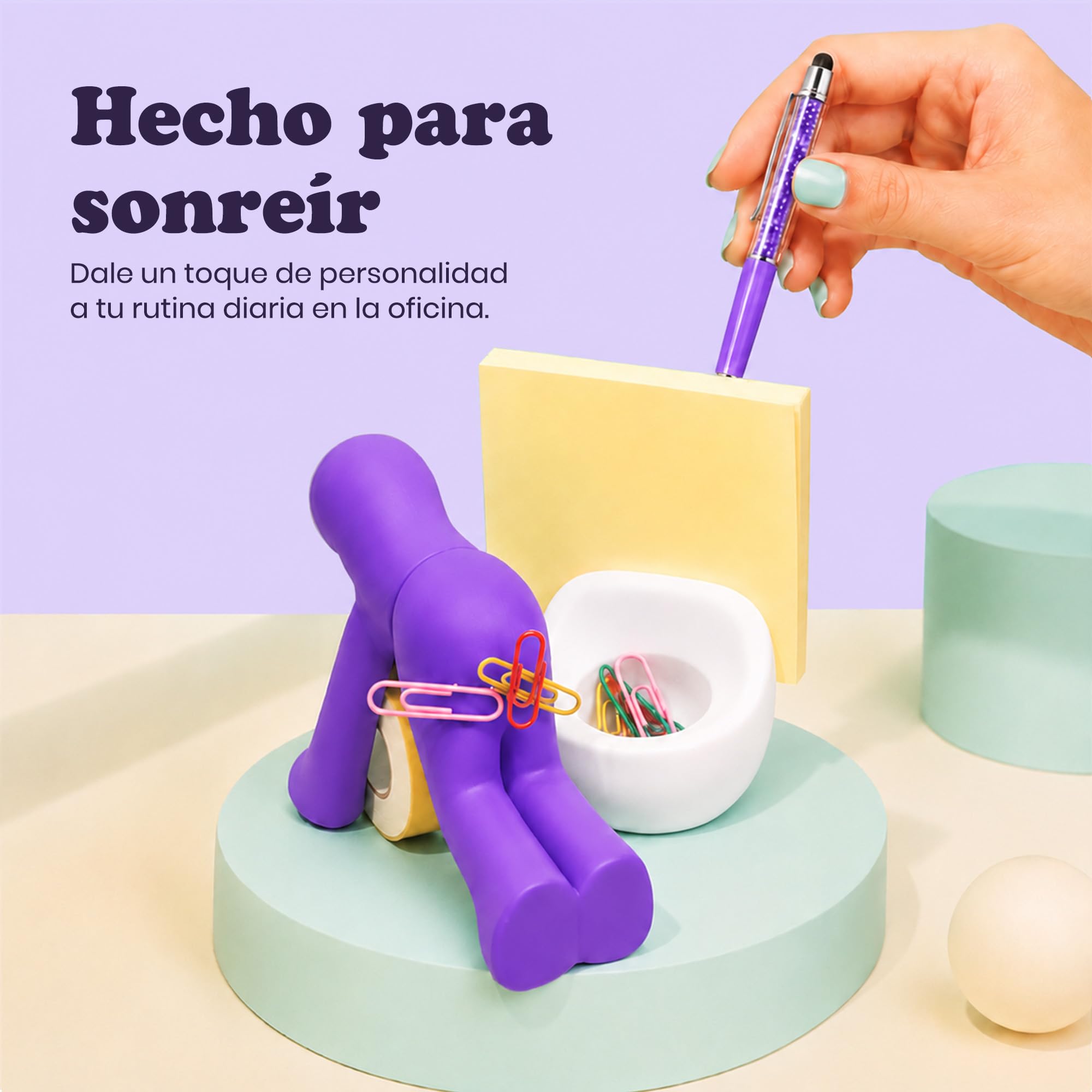 Rollo de cinta adhesiva con dispensador 15.2 x 14.8 x 6.6 cm 222 g Púrpura