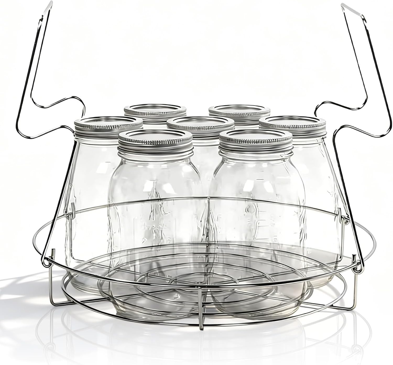 Canning Rack, Water Bath Canner Rack Stainless Steel Steamer Canning Jar Racks with Foldable Handles Canning Supplies for Mason Jars Ball Jars Home Kitchen