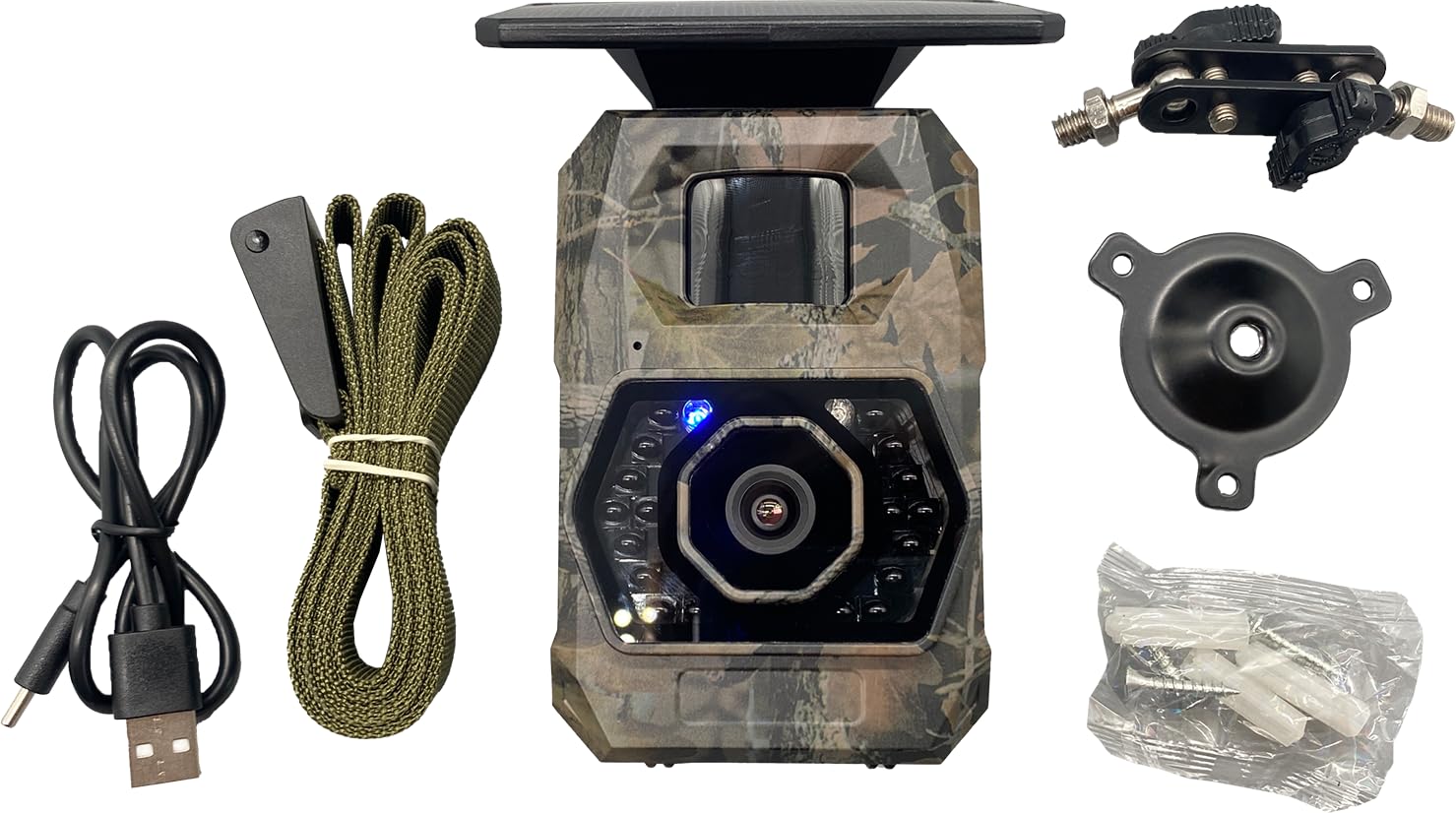 Berger & Schröter Mini caméra de Chasse WiFi 32 MP, Panneau Solaire 0,75 W, Vision Nocturne Infrarouge 940 nm, Batterie au Lithium 5200 mAh, caméra pour Animaux Sauvages, déclencheur 0,2 s