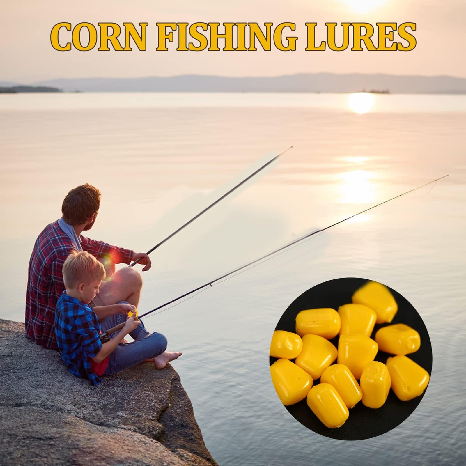 50 pezzi/bustine di esche per pesci di mais carpa mais esche da pesca all'aperto per amanti della carpa e pescatori di ogni livello, acqua dolce Soft Artificial Flavor