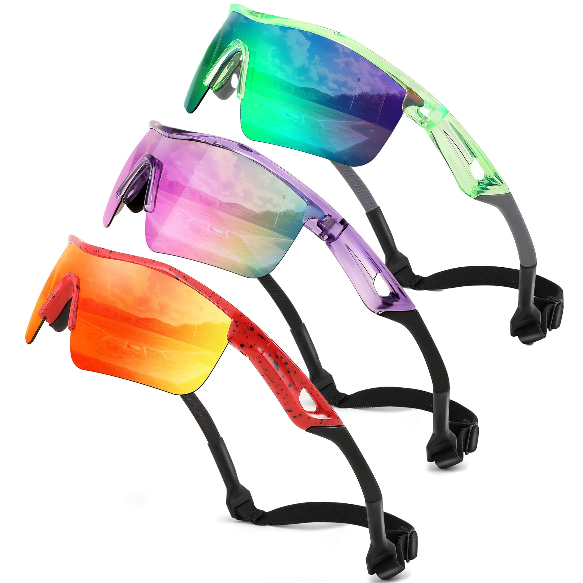 FEISEDY Kids Polarized Sports Sunglasses, TR90 UV400 Baseball Cycling