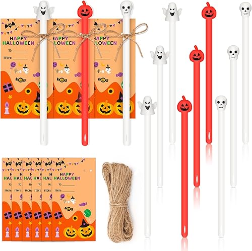 Hiboom 36 juegos de recuerdos de fiesta de Halloween, 36 cuerdas elásticas de Halloween, juguetes sensoriales con 36 tarjetas de felicitación de
