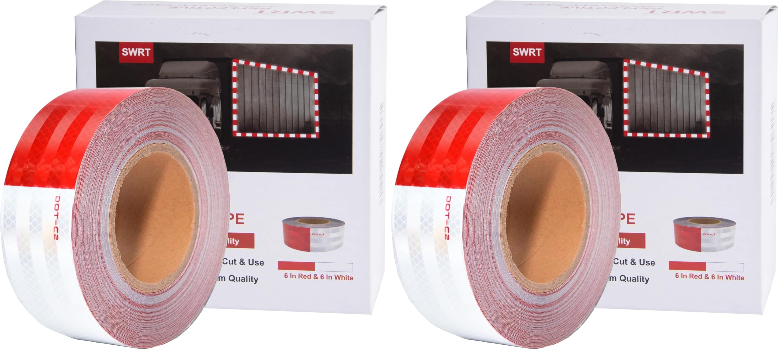 SWRT DOT-C2 Reflective Tape 2 Inch x 30 Feet Red White Reflective Tape Outdoor Waterproof Conspicuity Strong Adhesive Reflector Tape Warning Safety Tape for Vehicles Trailers Boats Signs — Amazon image 9