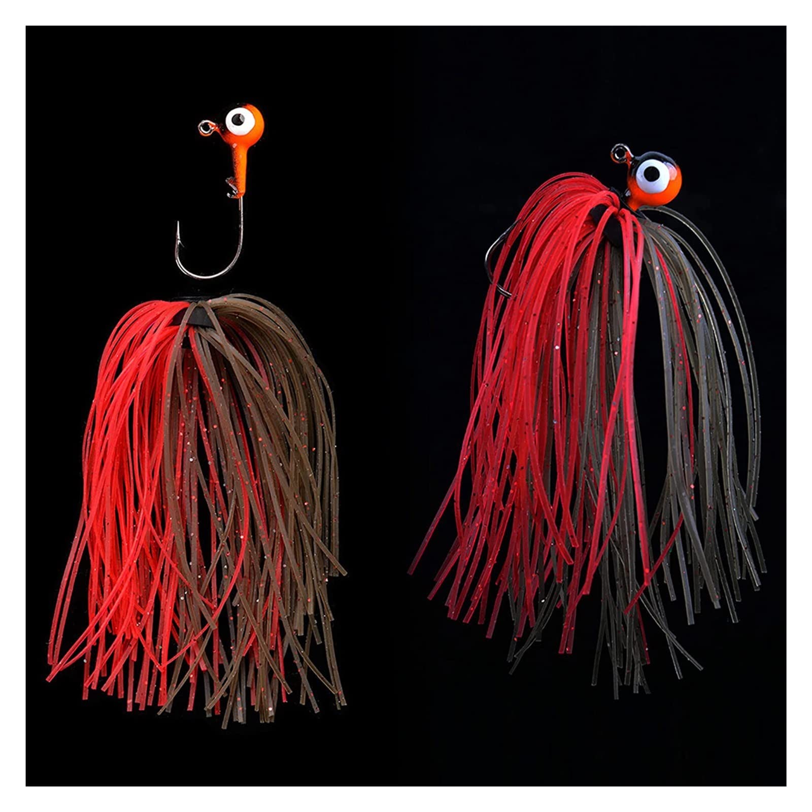 XILILHC 24/48 Pezzi di Esca Rotante for Esca for Gonna con Morsetto in Gel di Silice | Esca artificiale in gomma fai-da-te 50 fili accessori for la pesca con esca