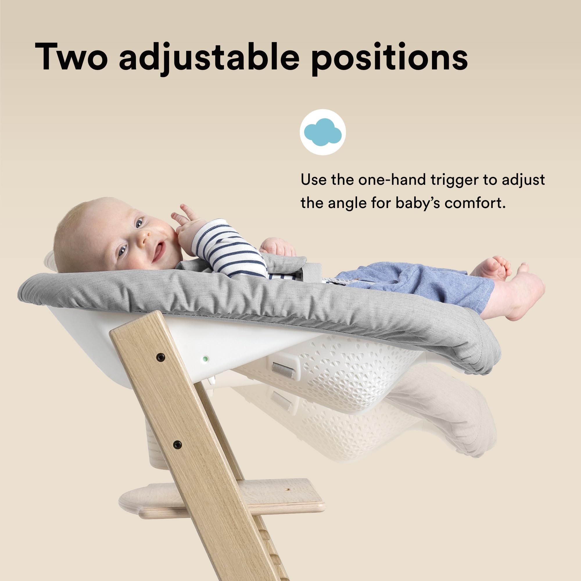 Stokke Tripp Trapp Sedia Naturale Newborn Set Grigio per Neonati fino a 9 kg