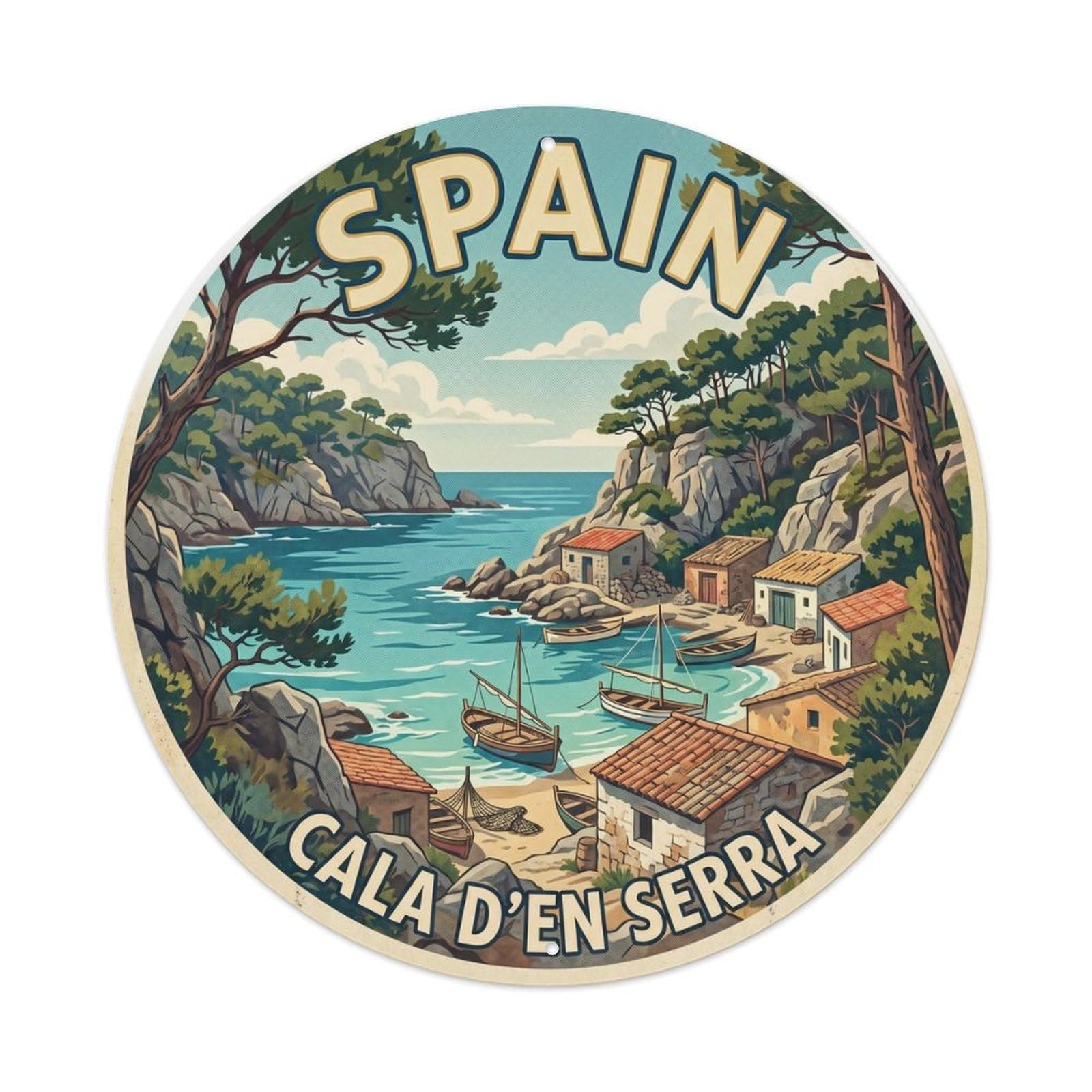 Ibiza Cala Den Serra Spain Landmark Travel Metal Tin Sign