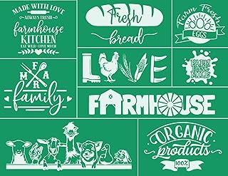 DGAGA Farmhouse Kitchen Silk Screen Stencils Farmhouse Self Adhesive Silk Screen Printing Stencil for Chalk Paste Reusable Silk Screen Transfers Mesh Stencils for Wood,Fabric,Home Decor,Art Crafts