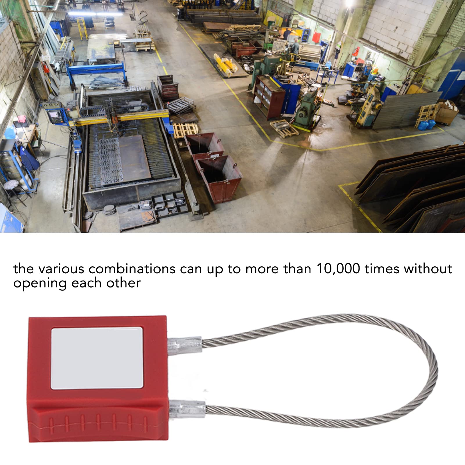 Lucchetto di Sicurezza con Cavo di Blocco e Tagout Lucchetto di Sicurezza Durevole in Acciaio Inossidabile per Uso Industriale 5 Lucchetti (#1)