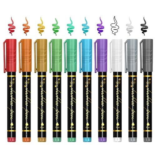 Temporary Tattoo Markers Set, 10-Color, For Halloween, Parties, And Creative DIY, Waterproof Body Art, Easy to Carry and Erase (2pcs)