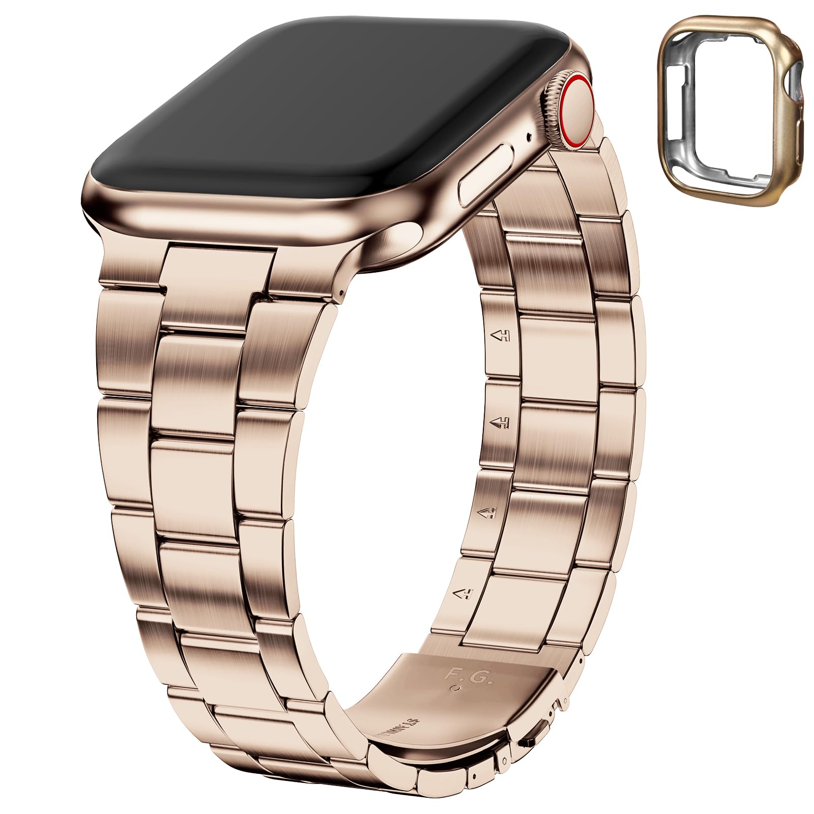 Compatible Apple Watch Strap 38mm 40mm 41mm 42mm 44mm 45mm 49mm, Upgraded Version Stainless Steel iWatch Strap with Case for Apple Watch Ultra/SE 3 2 1 Series 9 8 7 6 5 4 3 2 1