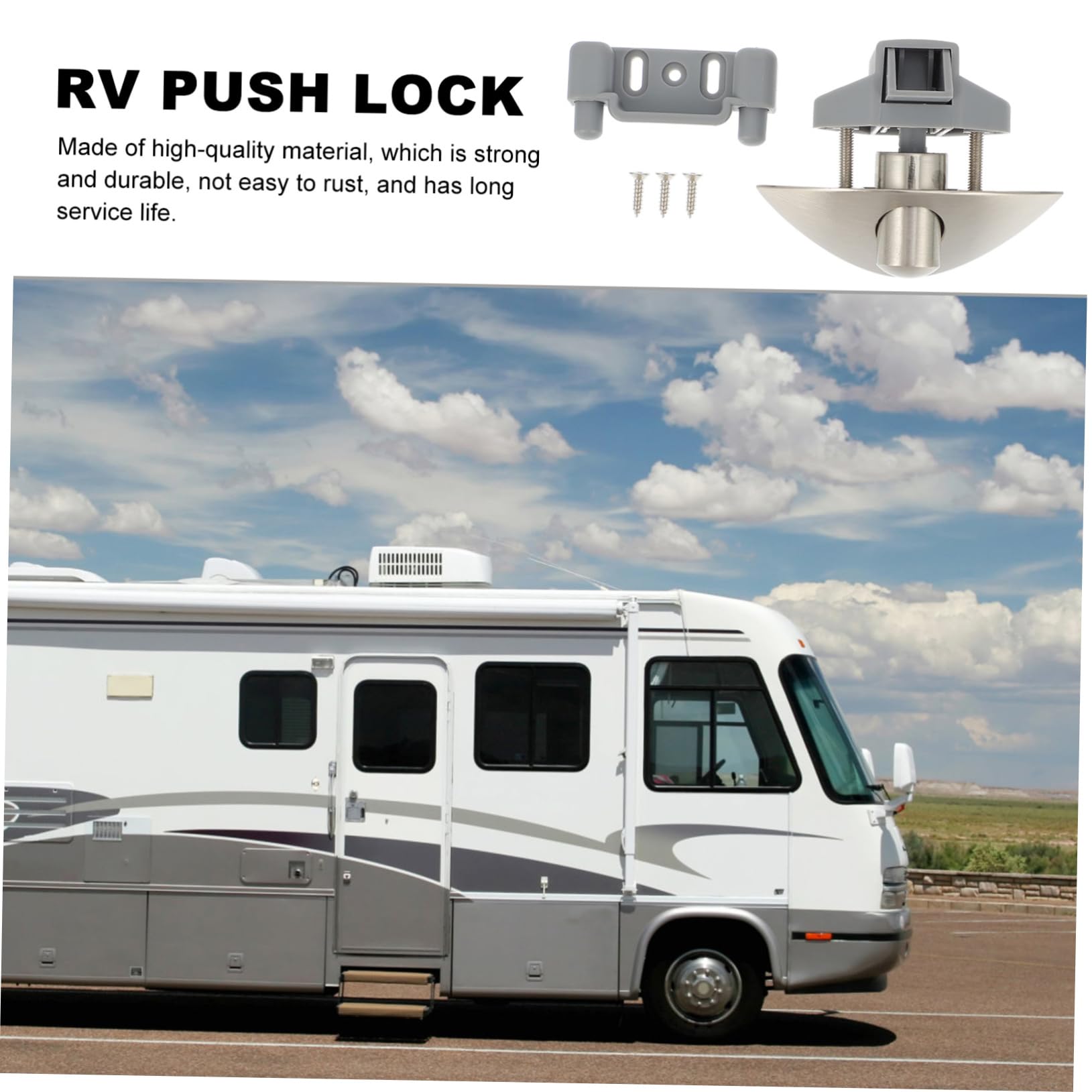 NUOBESTY 4 Sätze Rv Push Lock Praktische Druckknopf Verriegelung für Wohnmobile Möbel und Zinklegierung Installieren Langlebig und Vielseitig Einsetzbar